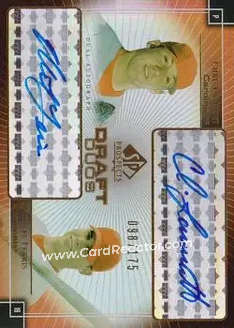 2004 SP Prospects - Draft Duos Dual Autographs #DD-LF - Chris Lambert - Mike Ferris - St. Louis Cardinals - Front 2004 SP Prospects - Draft Duos Dual Autographs #DD-LF - Chris Lambert - Mike Ferris - St. Louis Cardinals - Front