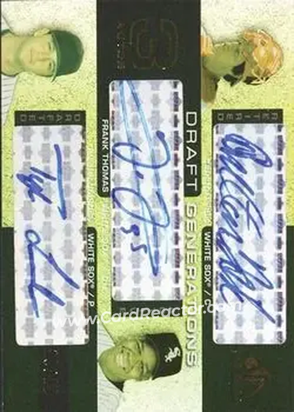 2004 SP Prospects - Draft Generations Triple Autographs #DG-FTL - Carlton Fisk - Frank Thomas - Tyler Lumsden - Chicago White Sox - Front