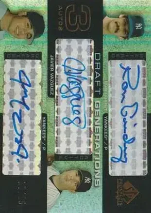 2004 SP Prospects #DG-GVM Draft Generations Triple Autographs Ron Guidry - Javier Vazquez - Jeffrey Marquez