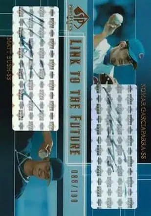 2004 SP Prospects #LF-GB Link to the Future Dual Autographs Nomar Garciaparra - Matt Bush