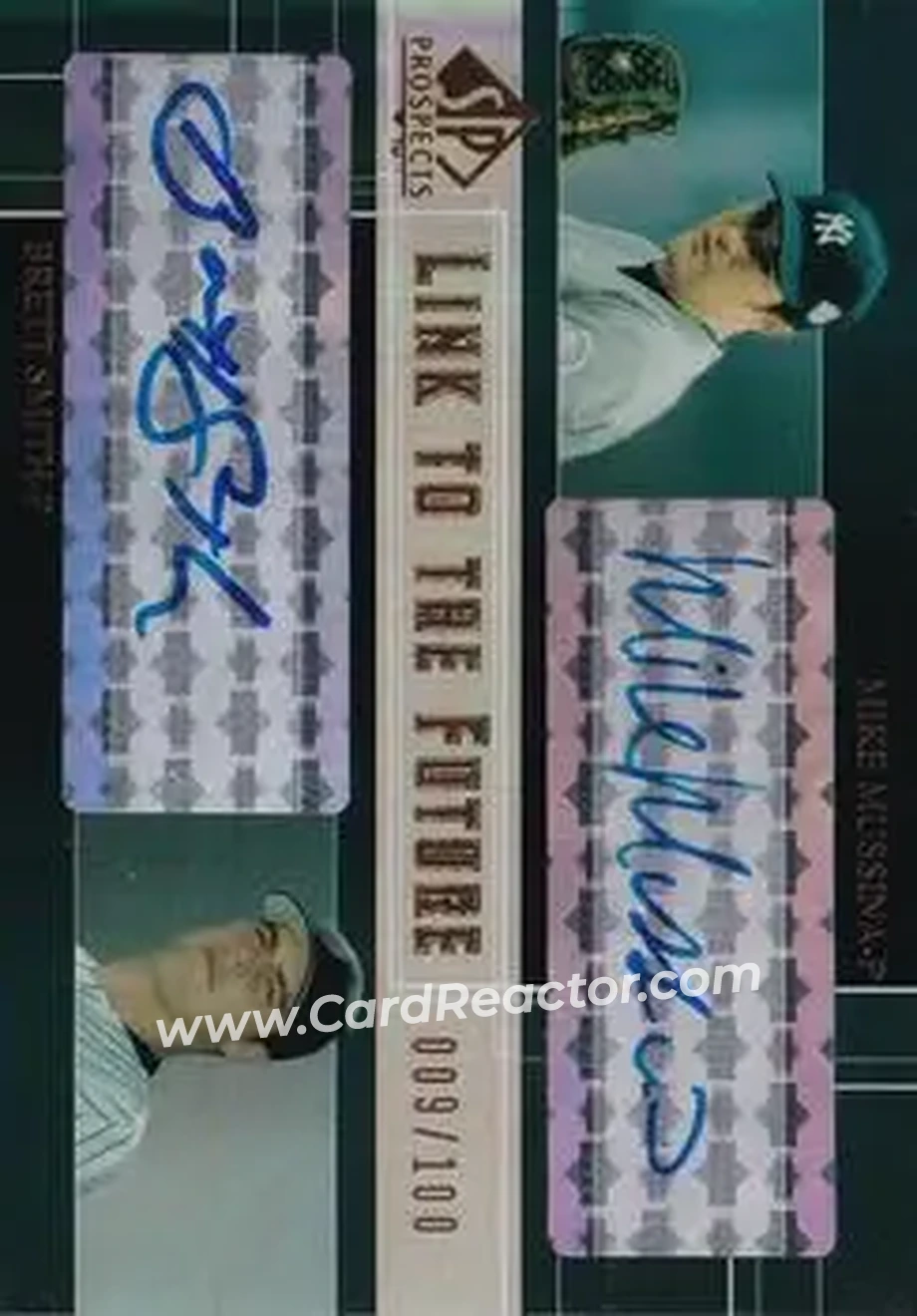 2004 SP Prospects - Link to the Future Dual Autographs #LF-MS - Mike Mussina - Brett Smith - New York Yankees - Front