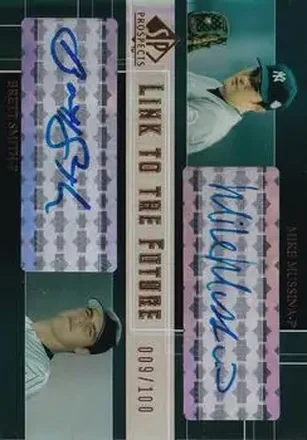 2004 SP Prospects #LF-MS Link to the Future Dual Autographs Mike Mussina - Brett Smith