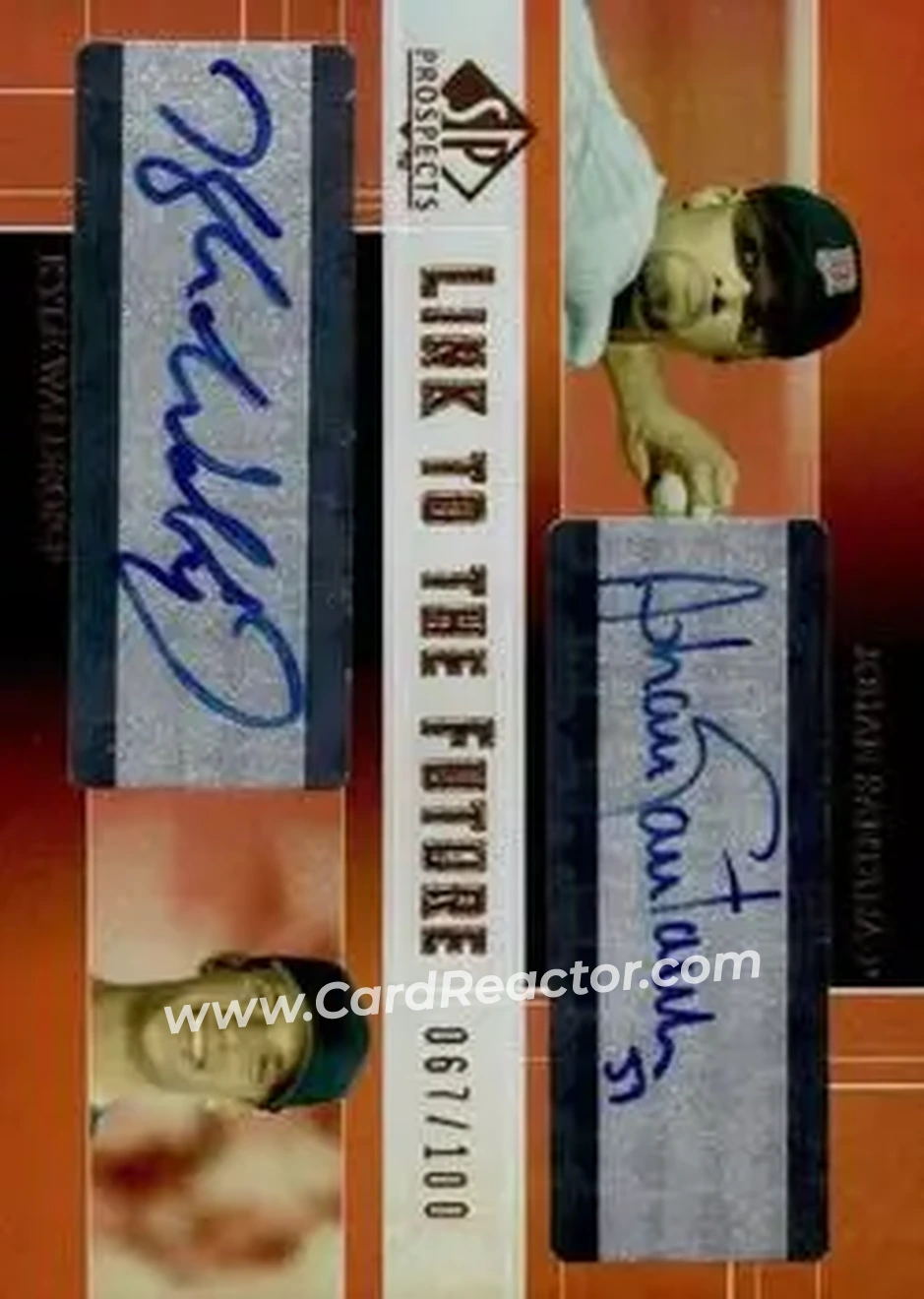 2004 SP Prospects - Link to the Future Dual Autographs #LF-SW - Johan Santana - Kyle Waldrop - Minnesota Twins - Front