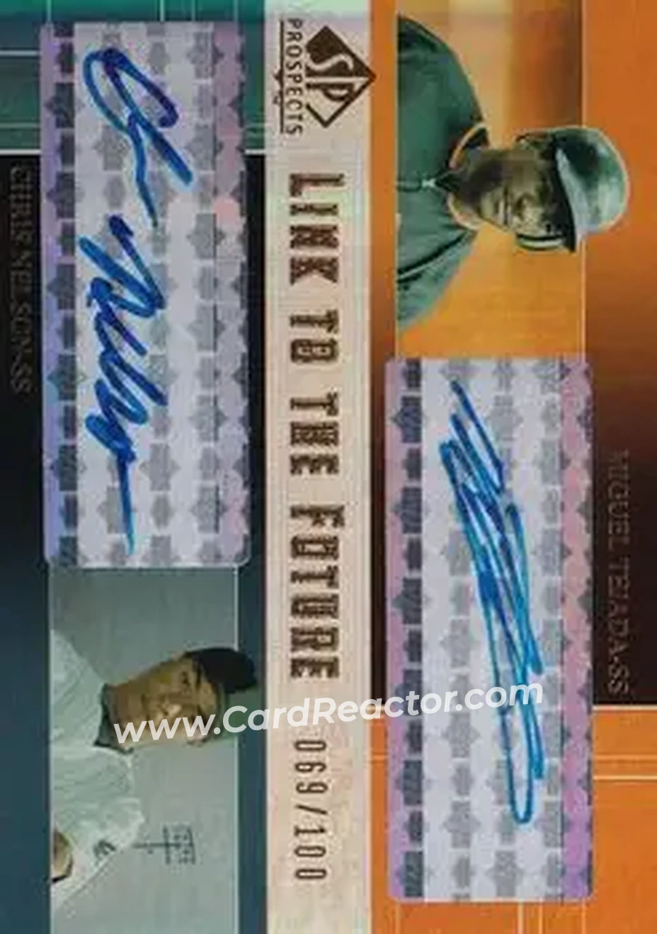 2004 SP Prospects - Link to the Future Dual Autographs #LF-TN - Miguel Tejada - Chris Nelson - Front
