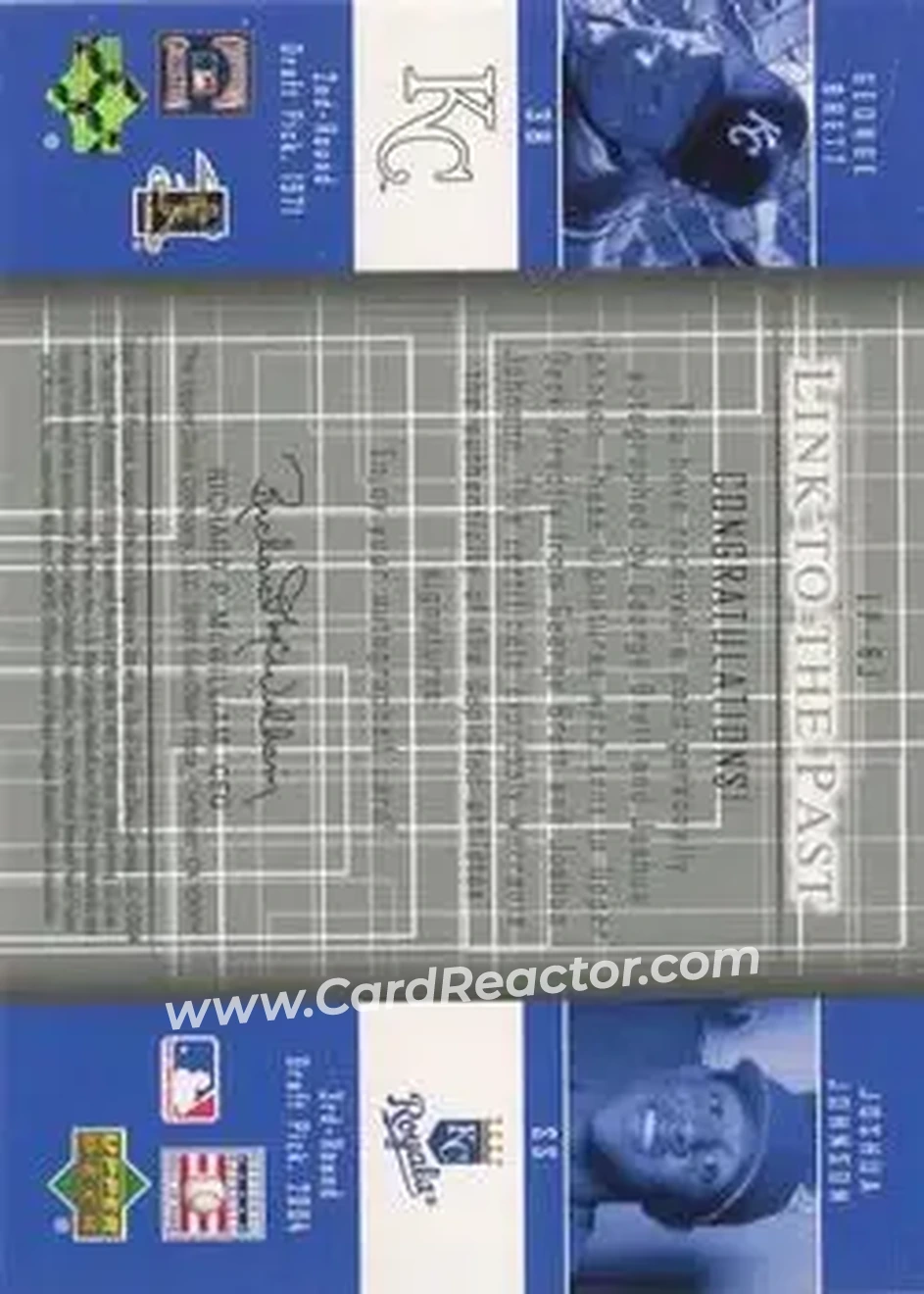 2004 SP Prospects - Link to the Past Dual Autographs #LP-BJ - George Brett - Joshua Johnson - Kansas City Royals - Back