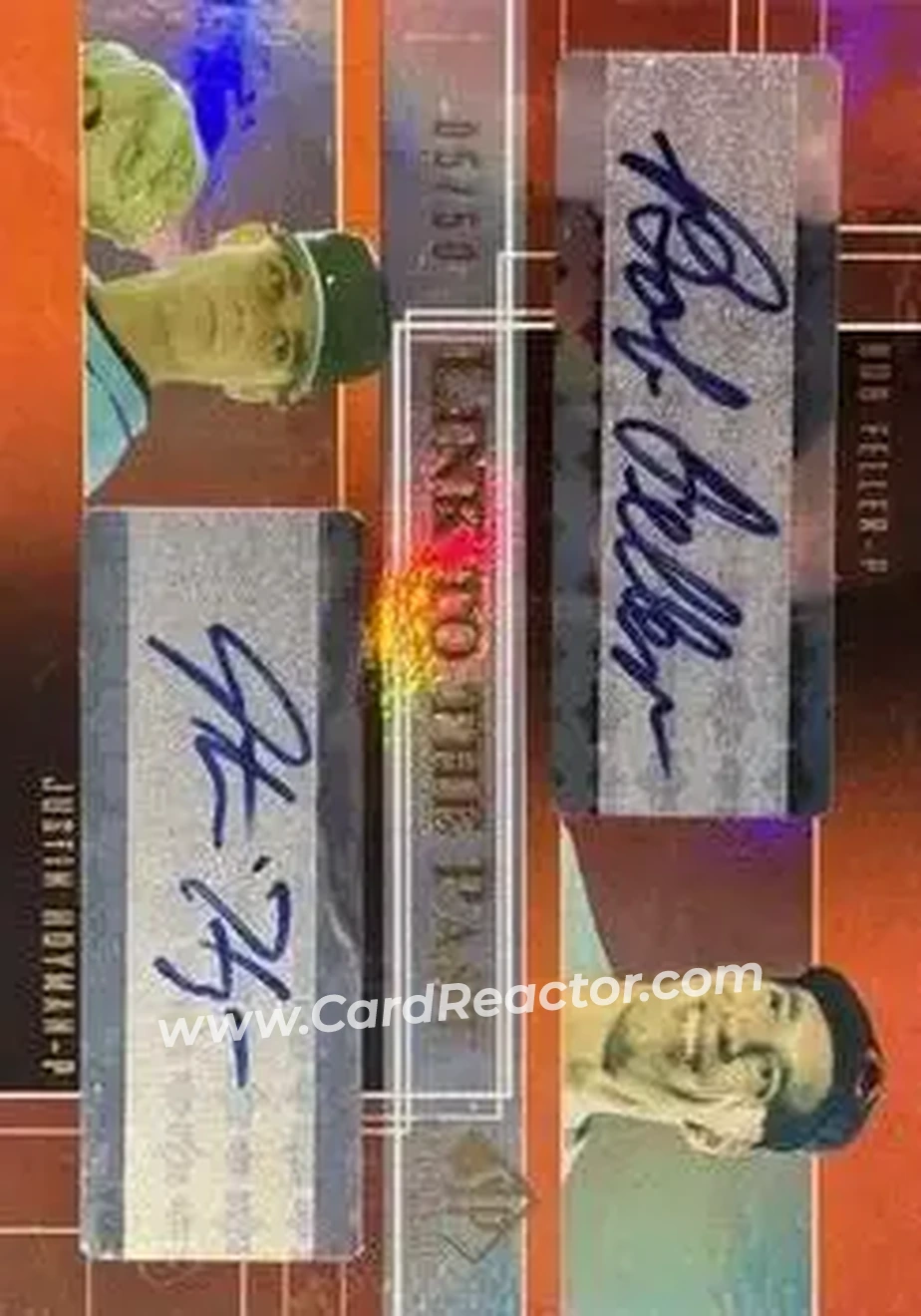 2004 SP Prospects - Link to the Past Dual Autographs #LP-FH - Bob Feller - Justin Hoyman - Cleveland Indians - Front