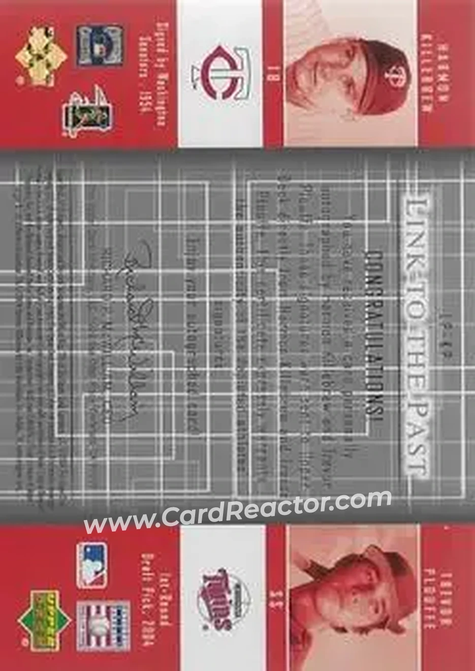 2004 SP Prospects - Link to the Past Dual Autographs #LP-KP - Harmon Killebrew - Trevor Plouffe - Minnesota Twins - Back