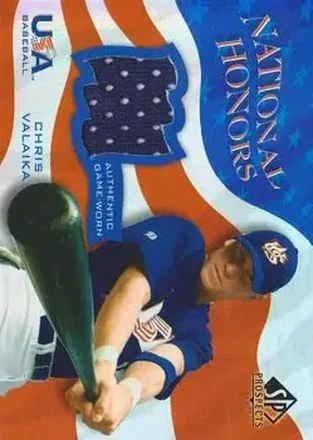 2004 SP Prospects #NH-CV National Honors USA Jersey Chris Valaika