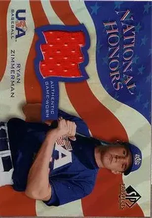 2004 SP Prospects - National Honors USA Jersey #NH-RZ - Ryan Zimmerman - USA