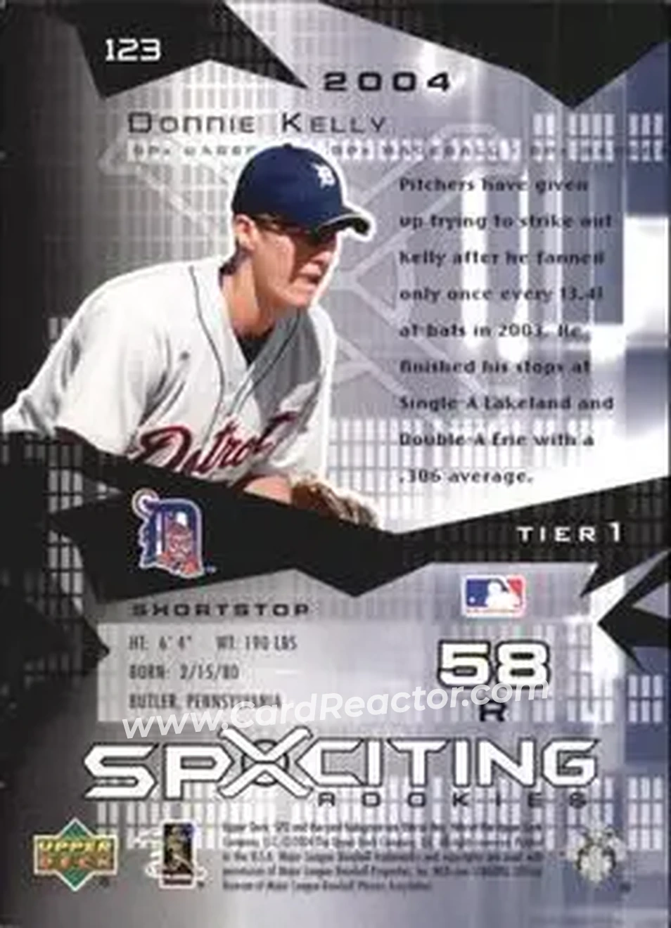 2004 SPx #123 - Don Kelly - Detroit Tigers - Back