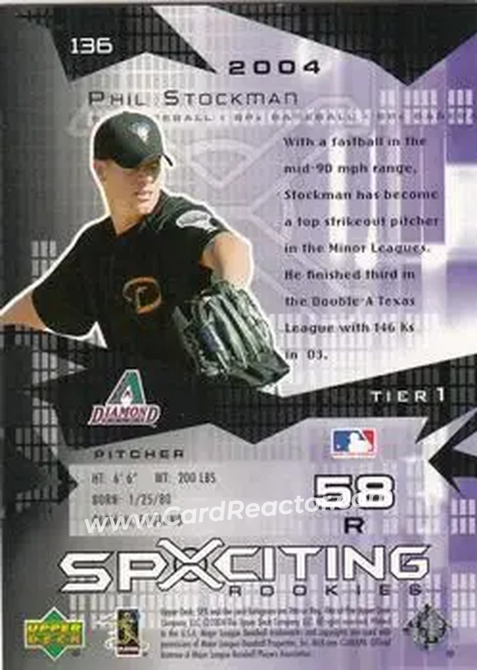 2004 SPx #136 - Phil Stockman - Arizona Diamondbacks - Back
