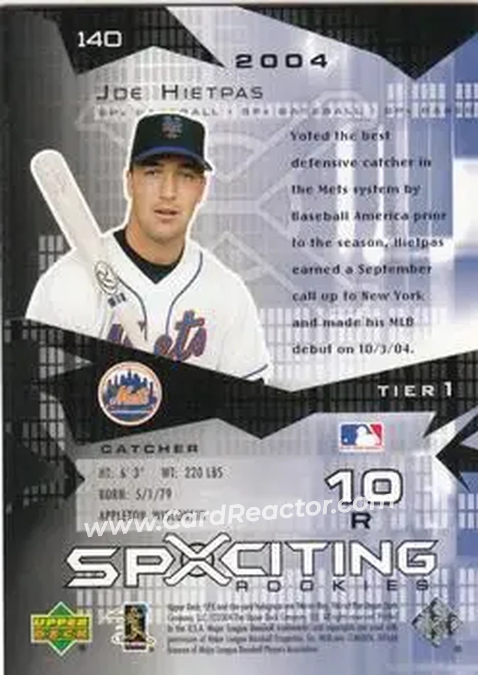 2004 SPx #140 - Joe Hietpas - New York Mets - Back 2004 SPx #140 - Joe Hietpas - New York Mets - Back