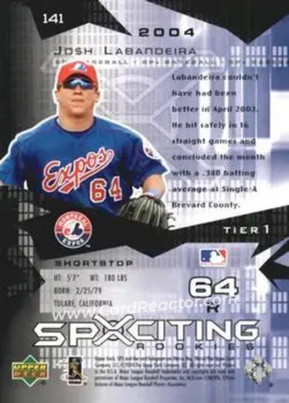 2004 SPx #141 - Josh Labandeira - Montreal Expos - Back