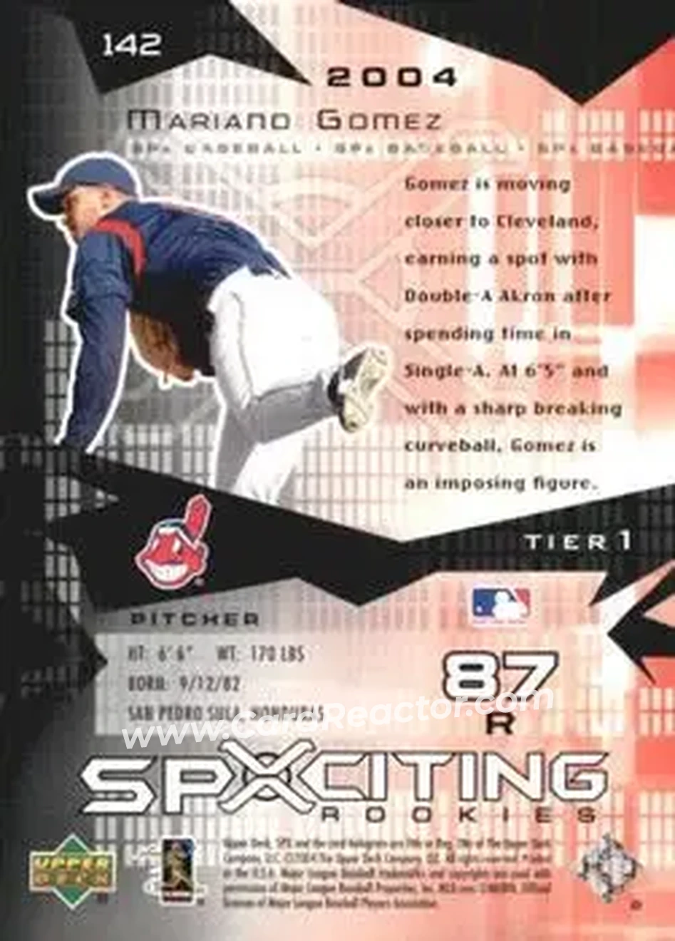 2004 SPx #142 - Mariano Gomez - Cleveland Indians - Back 2004 SPx #142 - Mariano Gomez - Cleveland Indians - Back