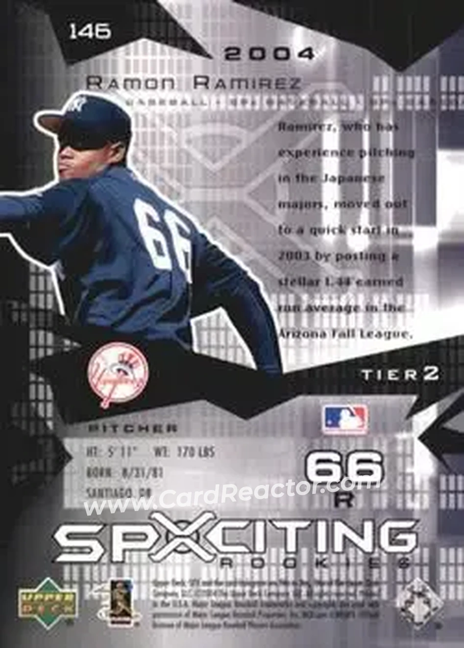2004 SPx #146 - Ramon Ramirez - New York Yankees - Back
