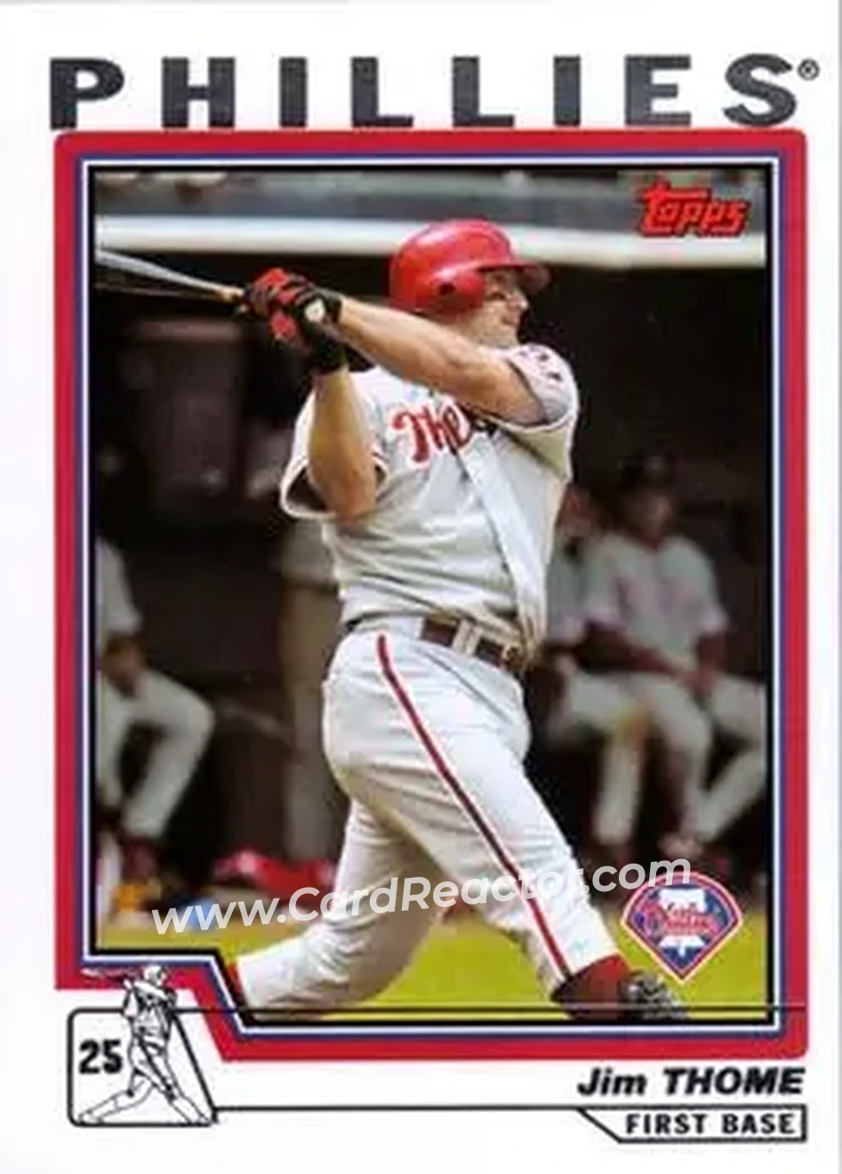2004 Topps #1 - Jim Thome - Philadelphia Phillies - Front 2004 Topps #1 - Jim Thome - Philadelphia Phillies - Front