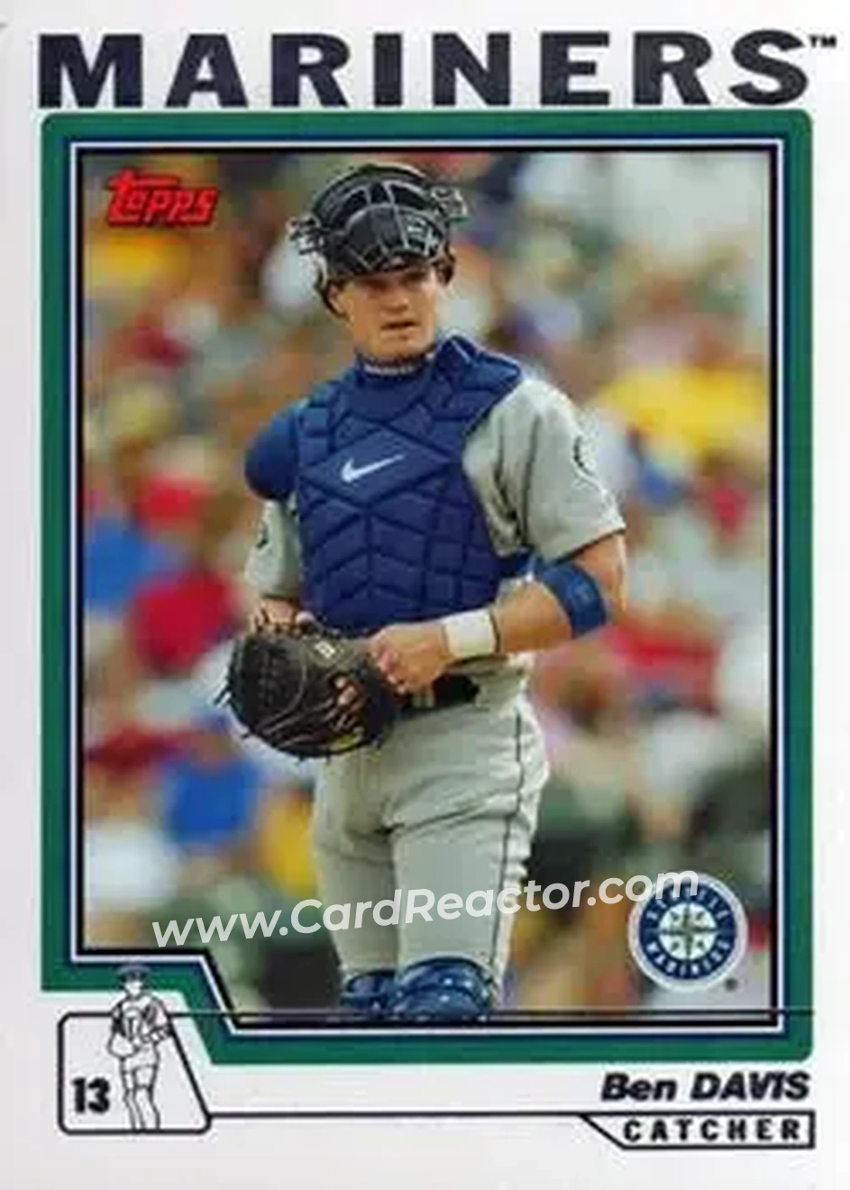 2004 Topps #5 - Ben Davis - Seattle Mariners - Front 2004 Topps #5 - Ben Davis - Seattle Mariners - Front