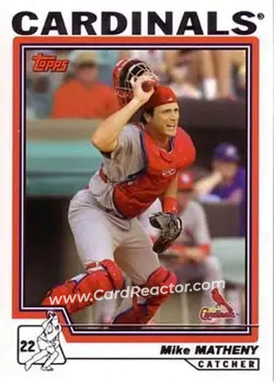 2004 Topps #6 - Mike Matheny - St. Louis Cardinals - Front