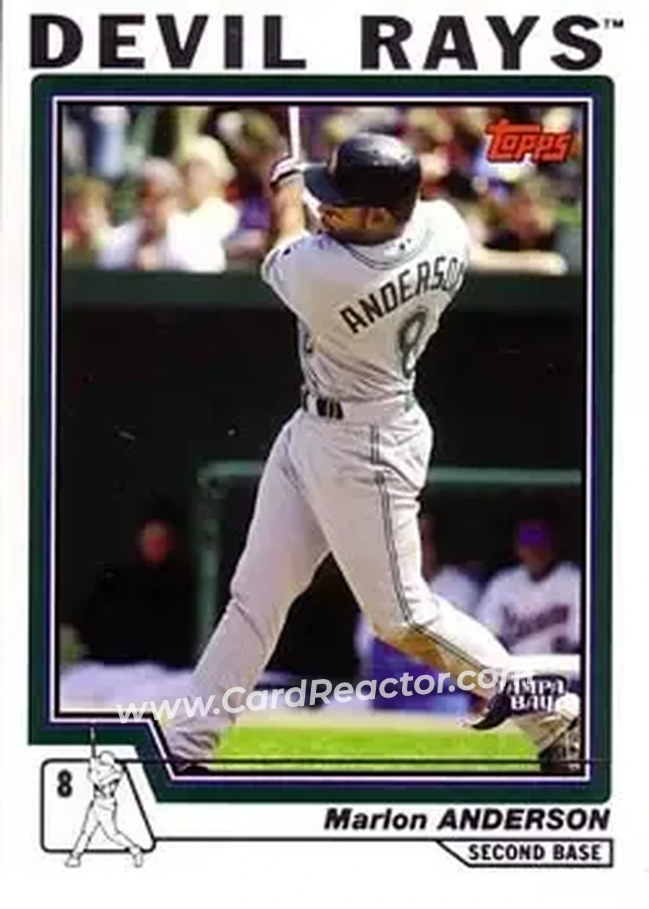2004 Topps #8 - Marlon Anderson - Tampa Bay Devil Rays - Front