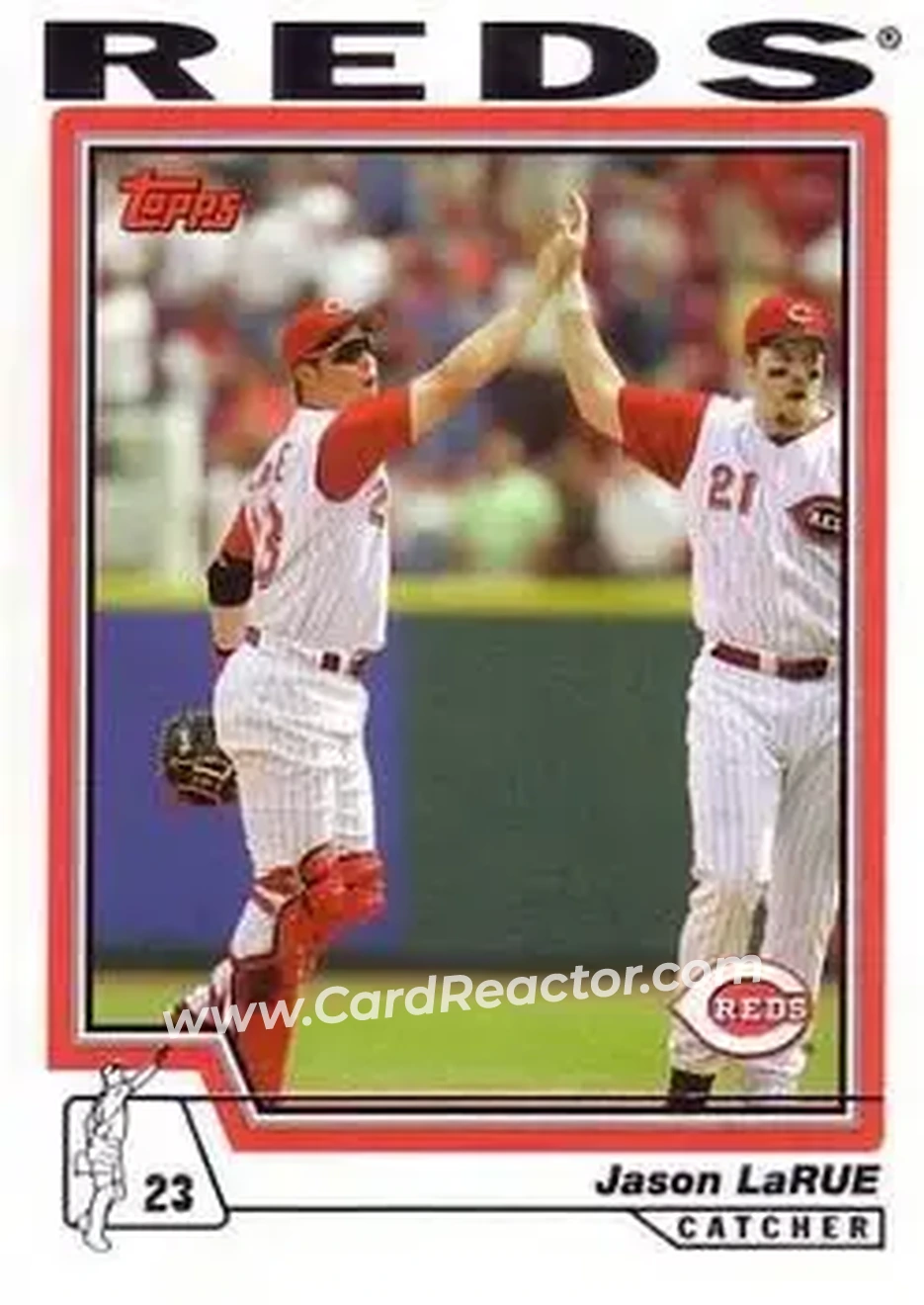 2004 Topps #21 - Jason LaRue - Cincinnati Reds - Front 2004 Topps #21 - Jason LaRue - Cincinnati Reds - Front