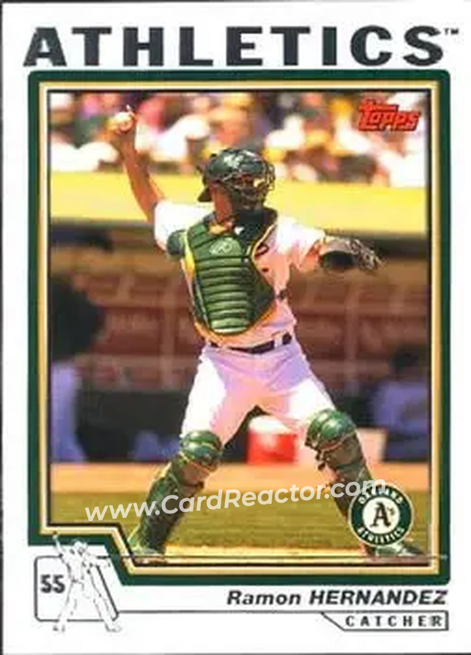 2004 Topps #34 - Ramon Hernandez - Oakland Athletics - Front