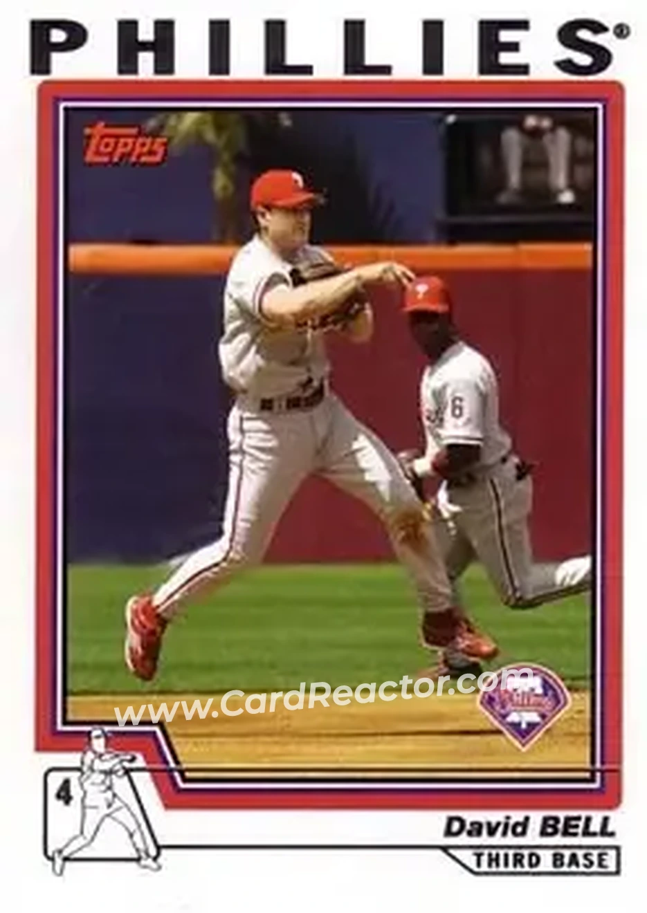 2004 Topps #35 - David Bell - Philadelphia Phillies - Front 2004 Topps #35 - David Bell - Philadelphia Phillies - Front