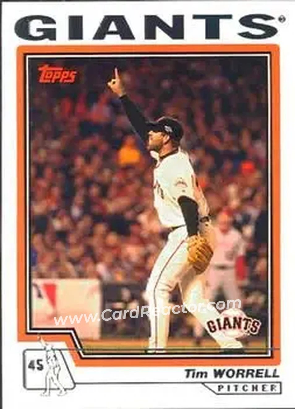 2004 Topps #38 - Tim Worrell - San Francisco Giants - Front