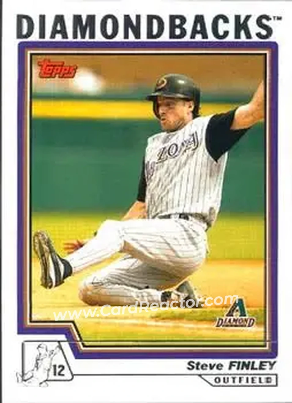 2004 Topps #44 - Steve Finley - Arizona Diamondbacks - Front 2004 Topps #44 - Steve Finley - Arizona Diamondbacks - Front