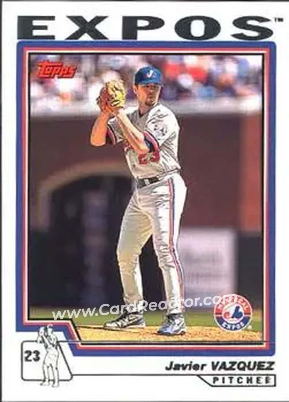 2004 Topps #93 - Javier Vazquez - Montreal Expos - Front 2004 Topps #93 - Javier Vazquez - Montreal Expos - Front