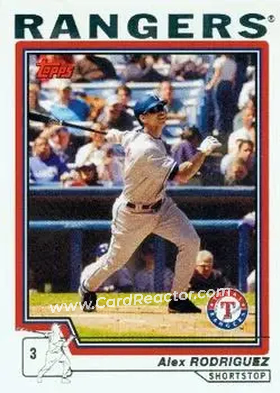 2004 Topps #100 - Alex Rodriguez - Texas Rangers - Front