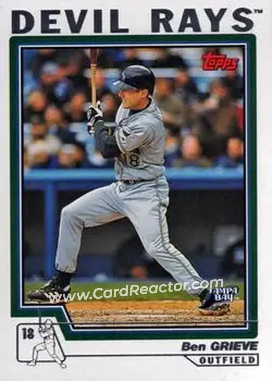 2004 Topps #121 - Ben Grieve - Tampa Bay Devil Rays - Front 2004 Topps #121 - Ben Grieve - Tampa Bay Devil Rays - Front