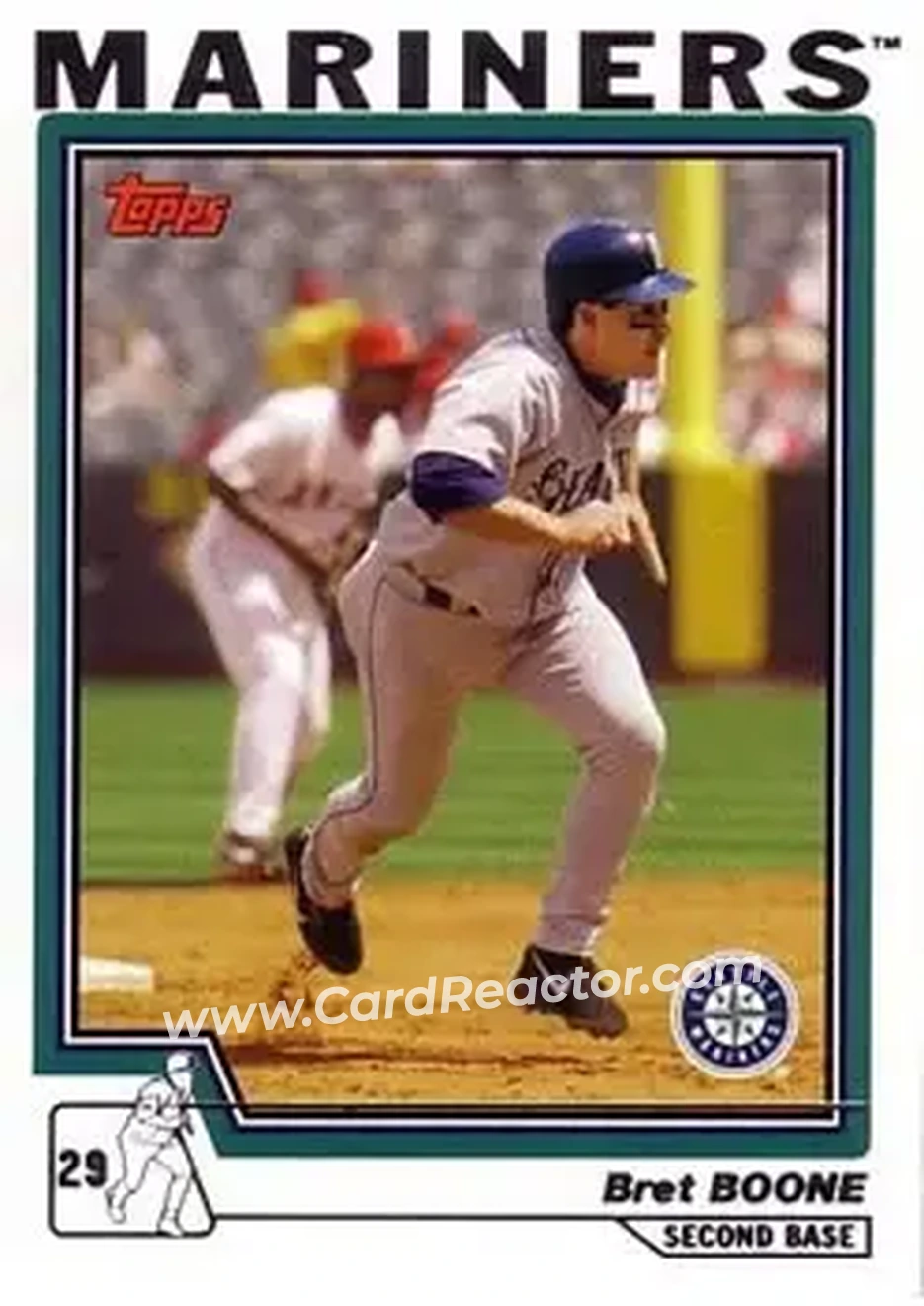 2004 Topps #185 - Bret Boone - Seattle Mariners - Front 2004 Topps #185 - Bret Boone - Seattle Mariners - Front