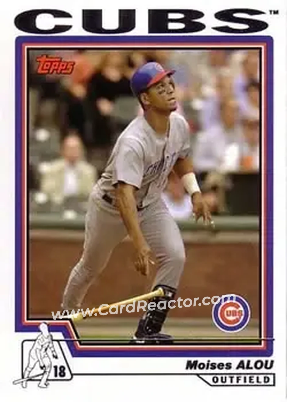 2004 Topps #214 - Moises Alou - Chicago Cubs - Front