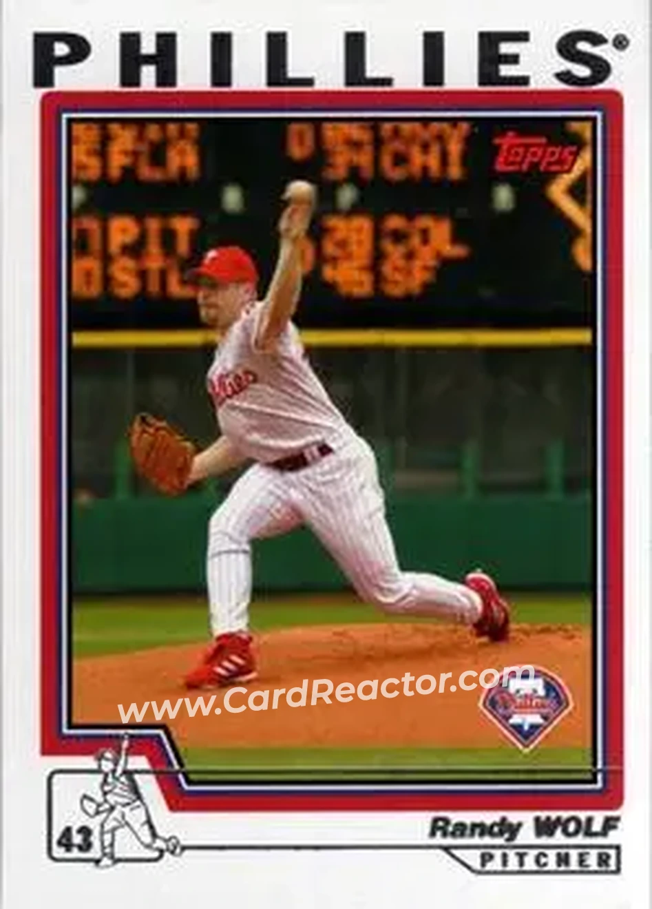 2004 Topps #222 - Randy Wolf - Philadelphia Phillies - Front 2004 Topps #222 - Randy Wolf - Philadelphia Phillies - Front