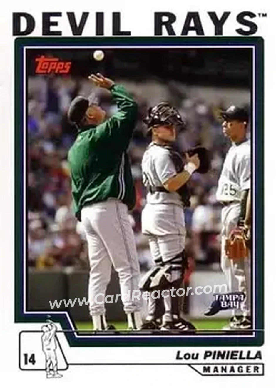 2004 Topps #294 - Lou Piniella - Tampa Bay Devil Rays - Front