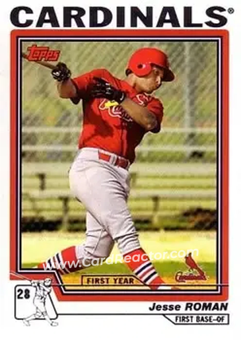 2004 Topps #307 - Jesse Roman - St. Louis Cardinals - Front