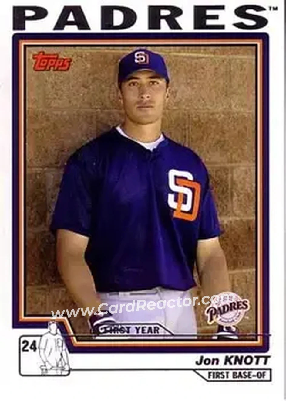 2004 Topps #309 - Jon Knott - San Diego Padres - Front 2004 Topps #309 - Jon Knott - San Diego Padres - Front