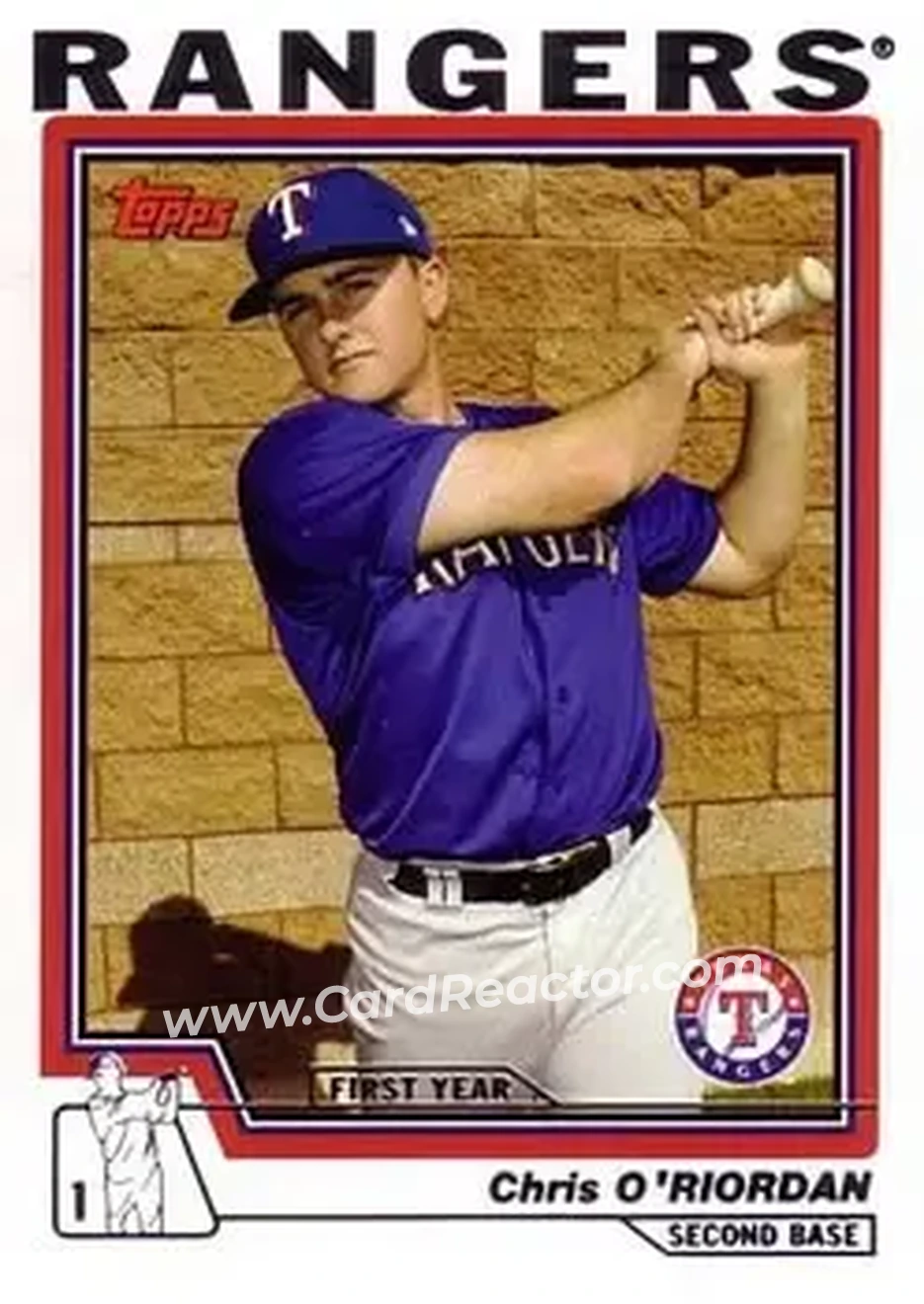 2004 Topps #316 - Chris O'Riordan - Texas Rangers - Front