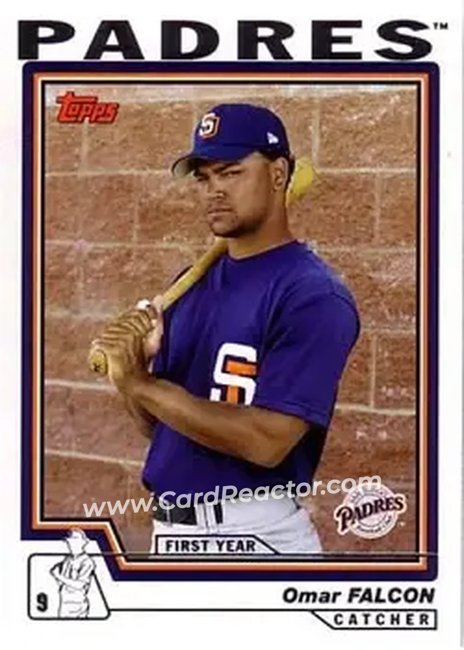 2004 Topps #319 - Omar Falcon - San Diego Padres - Front