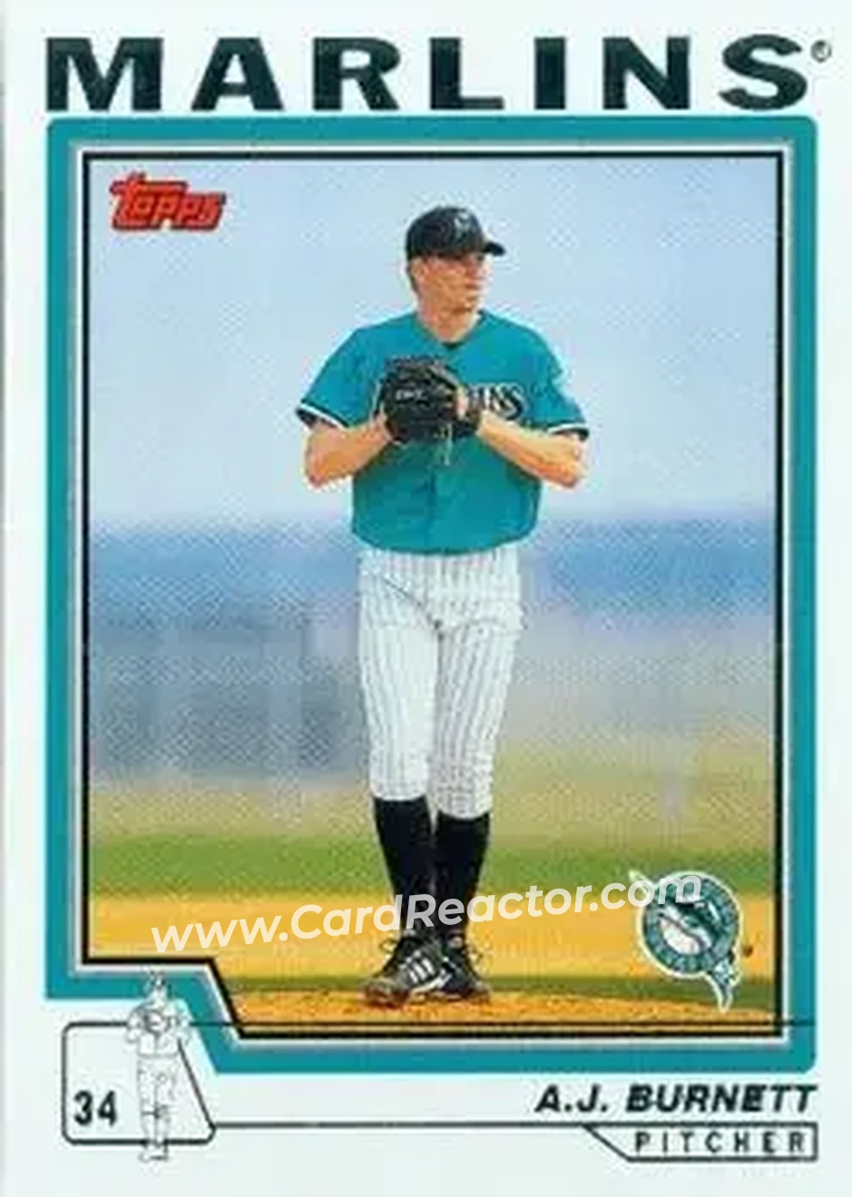 2004 Topps #485 - A.J. Burnett - Florida Marlins - Front 2004 Topps #485 - A.J. Burnett - Florida Marlins - Front