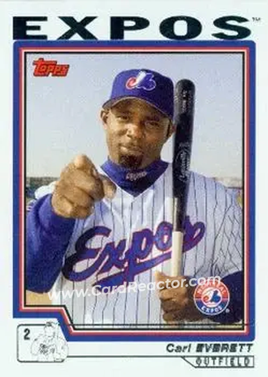 2004 Topps #566 - Carl Everett - Montreal Expos - Front