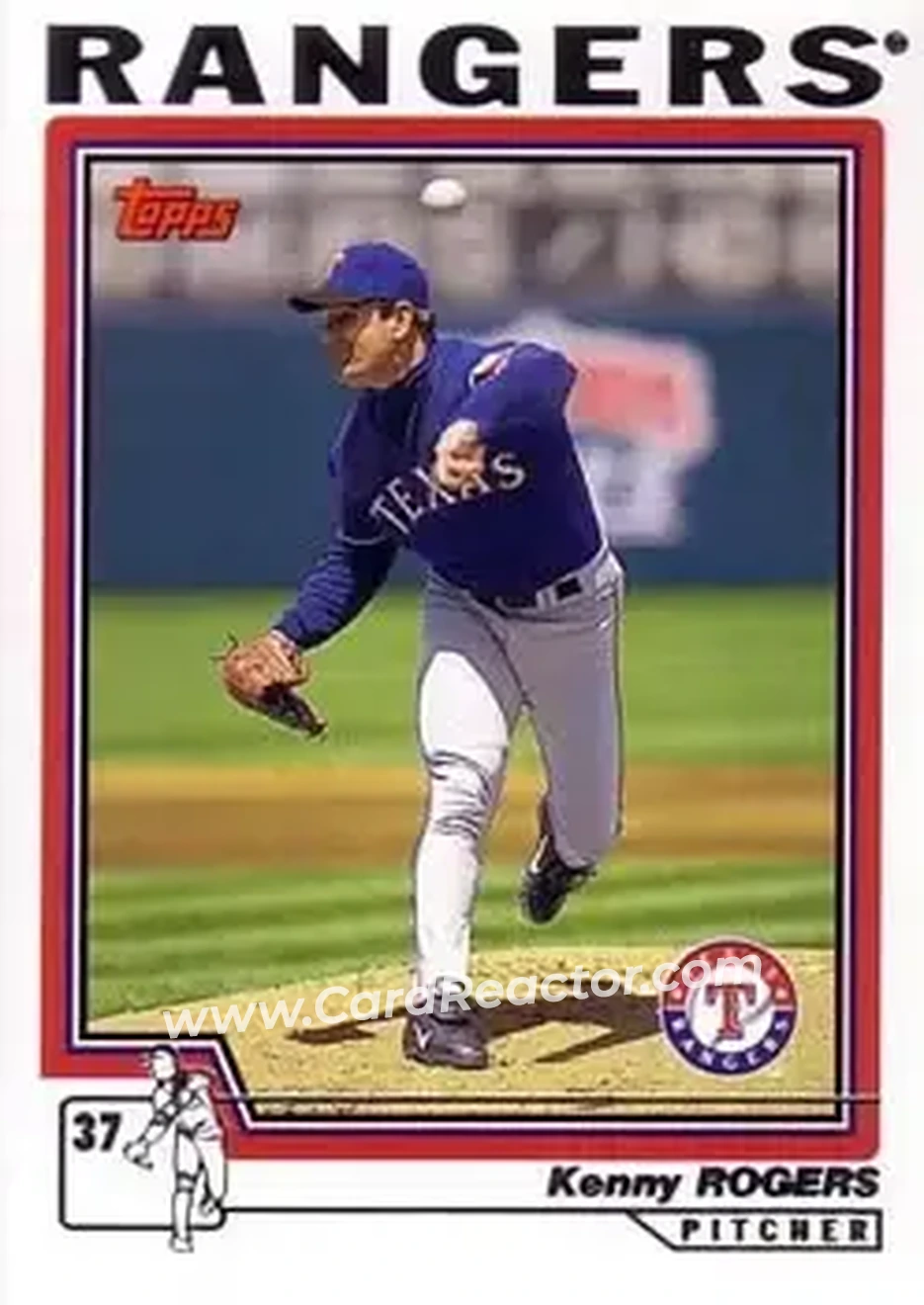 2004 Topps #607 - Kenny Rogers - Texas Rangers - Front