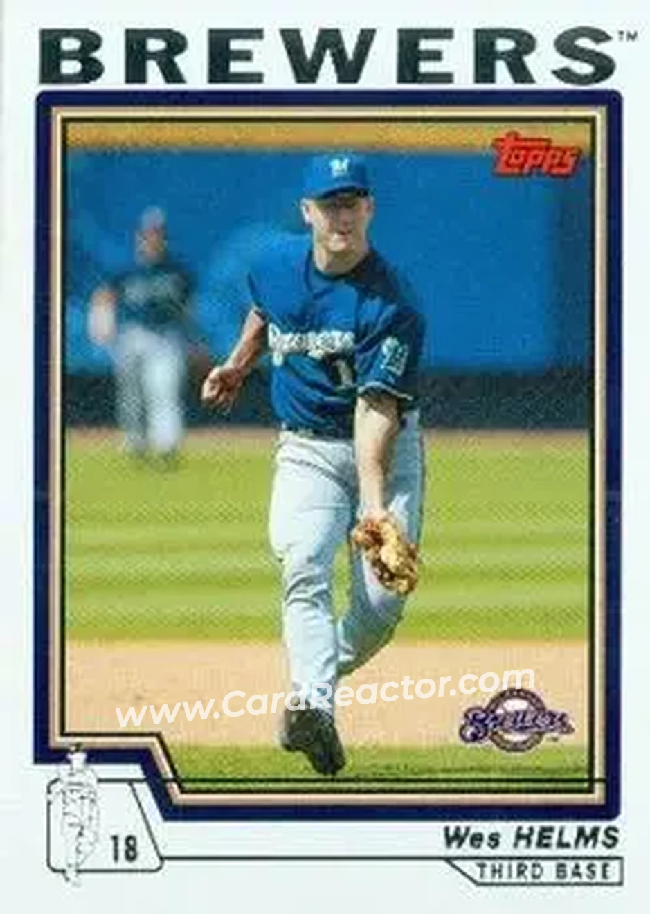 2004 Topps #147 - Wes Helms - Milwaukee Brewers - Front