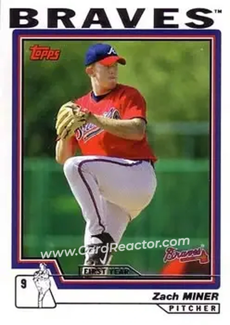 2004 Topps #326 - Zach Miner - Atlanta Braves - Front 2004 Topps #326 - Zach Miner - Atlanta Braves - Front
