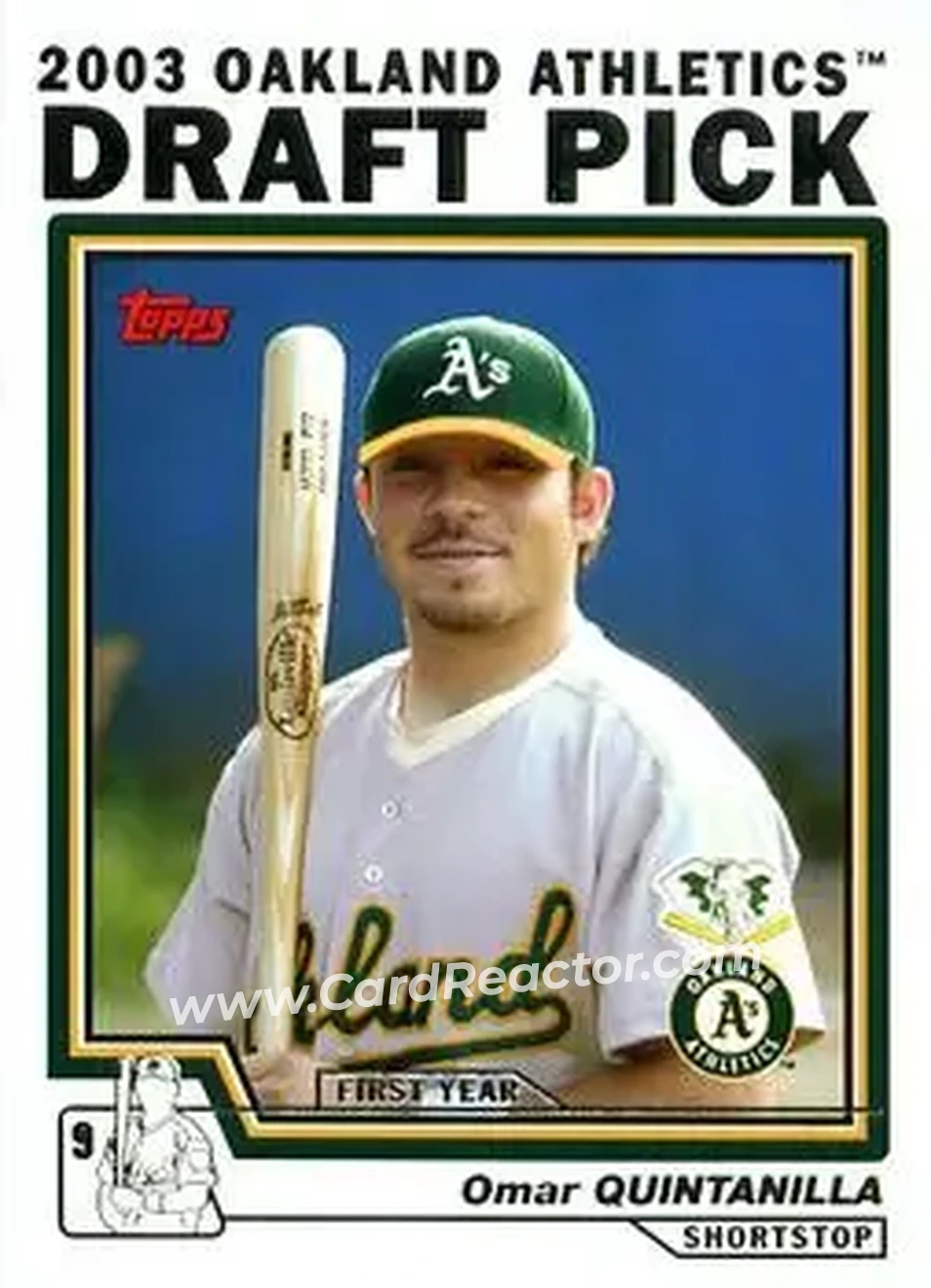 2004 Topps #677 - Omar Quintanilla - Oakland Athletics - Front