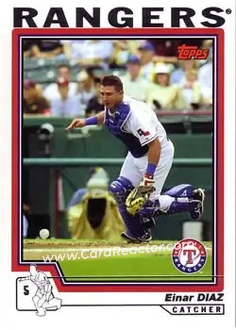 2004 Topps #208 - Einar Diaz - Texas Rangers - Front