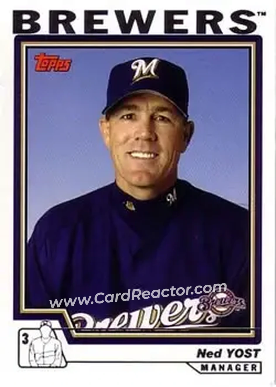 2004 Topps #282 - Ned Yost - Milwaukee Brewers - Front