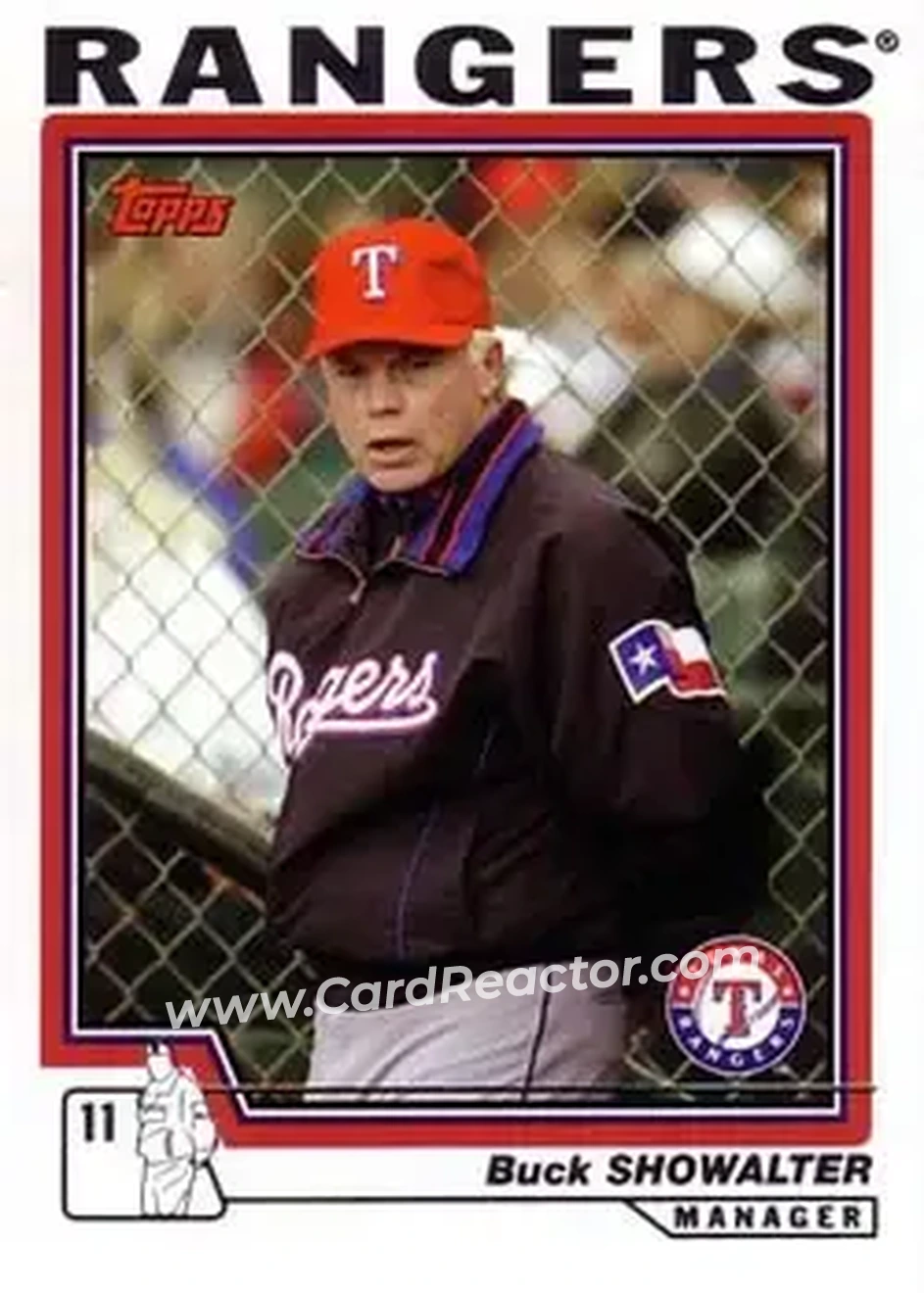 2004 Topps #295 - Buck Showalter - Texas Rangers - Front 2004 Topps #295 - Buck Showalter - Texas Rangers - Front