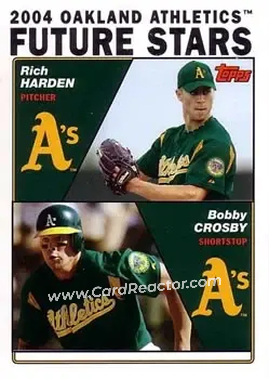 2004 Topps #329 - 2004 Oakland Athletics Future Stars (Rich Harden - Bobby Crosby) - Oakland Athletics - Front