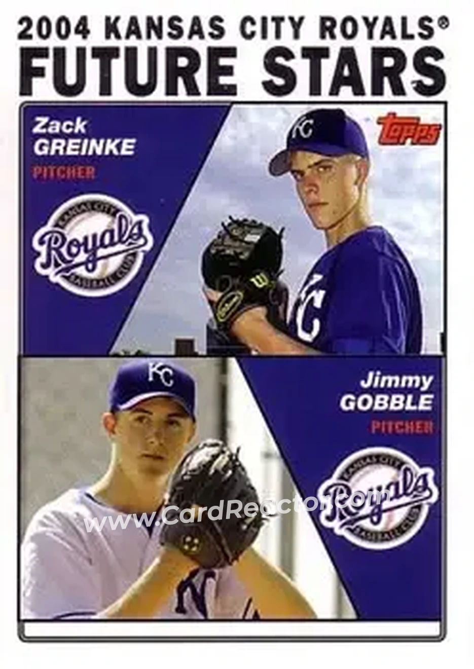 2004 Topps #330 - 2004 Kansas City Royals Future Stars (Zack Greinke - Jimmy Gobble) - Kansas City Royals - Front